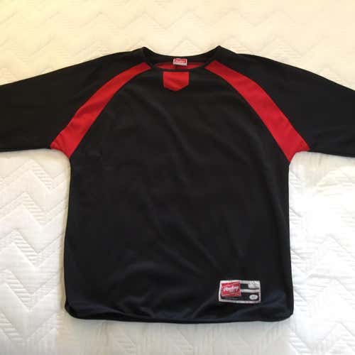 RAWLINGS Pullover 3/4 Sleeves Adult Medium Black/Red Excellent!