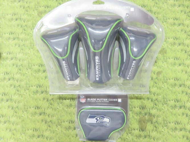 NEW * SEATTLE SEAHAWKS Headcover Set Driver, 2 Woods, Blade Putter  *No Trade*