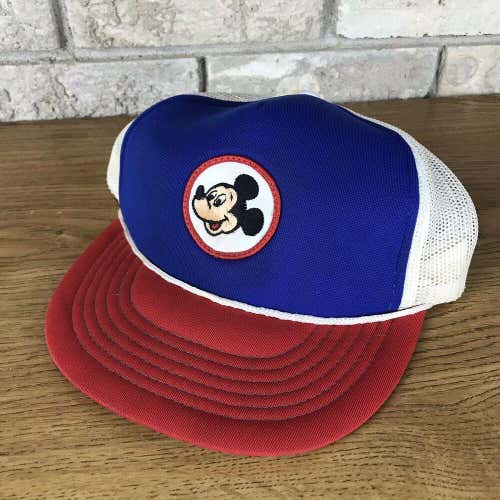 Vintage Mickey Mouse Walt Disney Production Baseball Cap Hat Patch Snapback USA