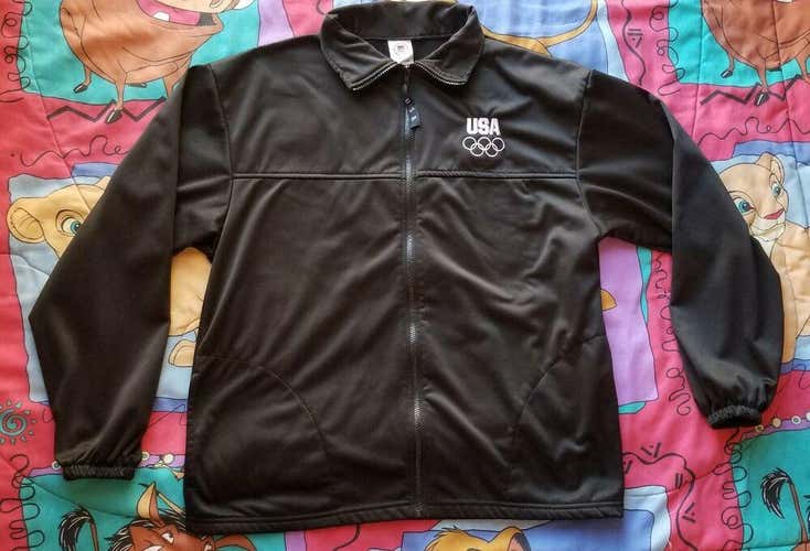 United States Olympic Commitee black long sleeve track jacket size xL