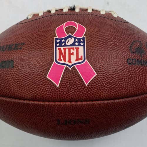 Wilson Duke Detroit Lions Game Used Practice Cancer Awareness Football