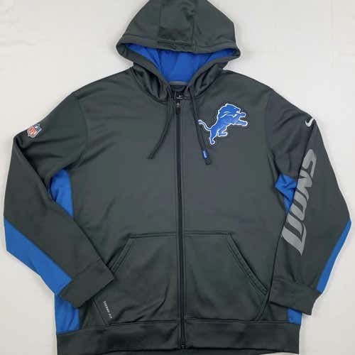 Nike Therma-Fit Detroit Lions On-Field Full Zip Hoodie Sweatshirt XL 474931-060
