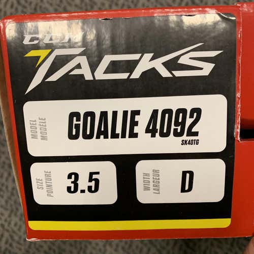 New Tacks 4092 Hockey Goalie Skates Junior Size 3.5