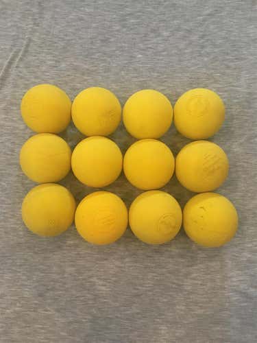 12 Yellow Lacrosse Balls