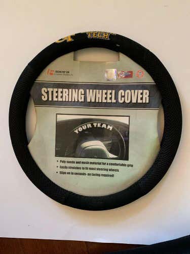 Georgia Tech Yellow Jackets Poly Suede Mesh Steering Wheel Cover University of