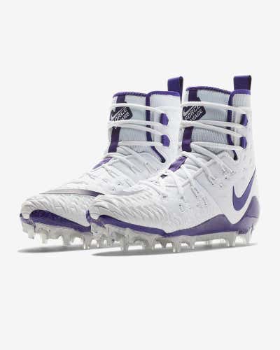 Nike Zoom Force Savage Elite TD White/Court Purple Cleats 857063-103 Size 12
