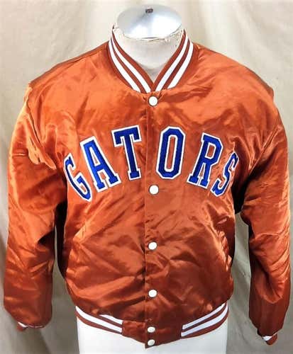 Vintage 80's Velva Sheen Florida Gators (Large) Retro NCAA Button Up Satin Jacket