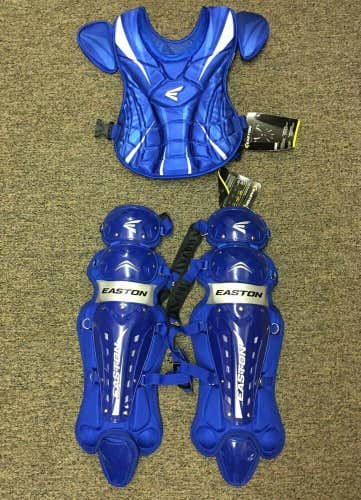 Easton Synge Fastpitch Softball Catcher Chest Protector 14" & Leg Guard 16" *NEW
