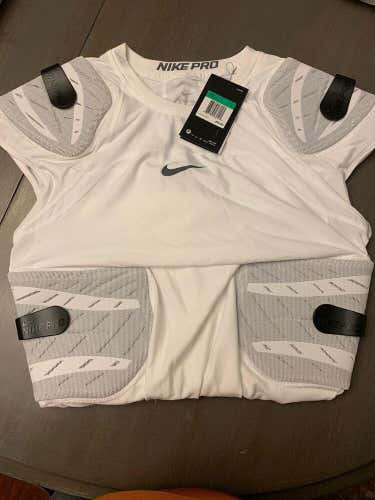Nike Pro Men's Hyperstrong 4-Pad Football Base Layer Top White 868189 Size XL