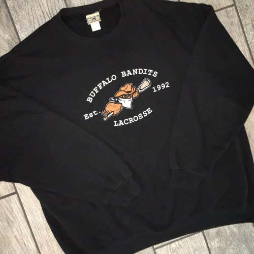 VTG Buffalo Bandits Lacrosse Crewneck Sweatshirt Sz. XL Vintage MLL Black 90’s