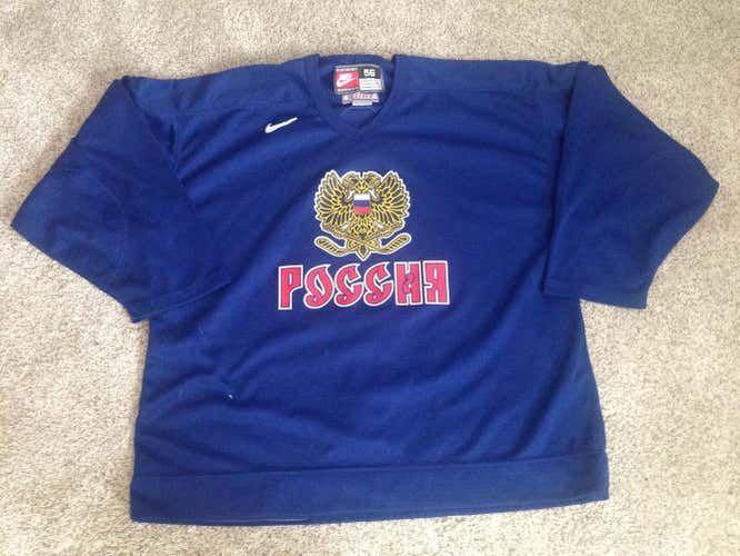 IIHF Russia Nike Jersey Pro Stock 56 Blue