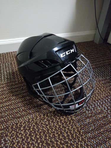 Black CCM FL40 Helmet with Cage