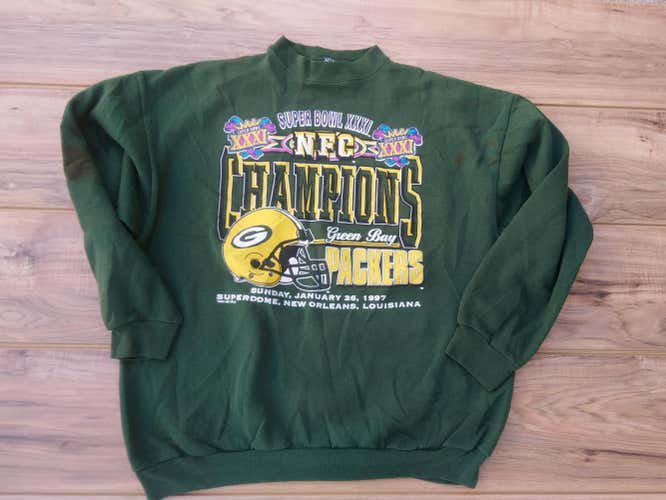 Green Bay Packers Vintage 1997 Super Bowl Sweatshirt Size Adult Medium