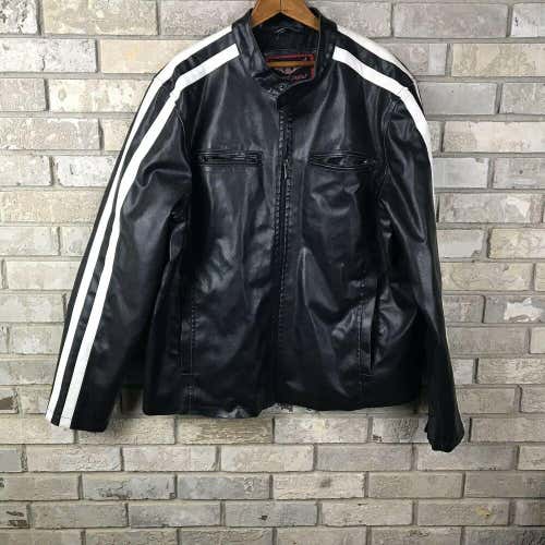 Street Legal  Leather Jacket Cafe Racer Moto Biker Distressed Mens XL