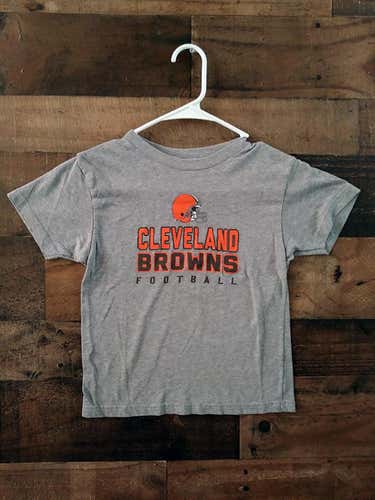 NFL Football CLEVELAND BROWNS Grey Orange Helmet Toddler Team Shirt