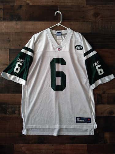 Reebok Onfield NFL Football NEW YORK JETS White Green #6 Mark Sanchez Player Jersey