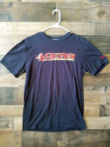 Nike NFL Football SAN FRANCISCO 49ERS Black Red Gold Swoosh Team Shirt
