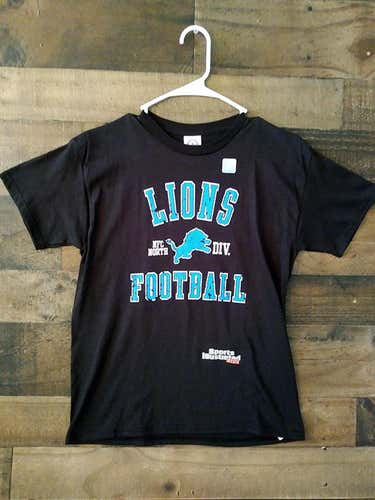 New NFL Football DETROIT LIONS Black Blue Sports Illustrated Kids Youth Team Shirt
