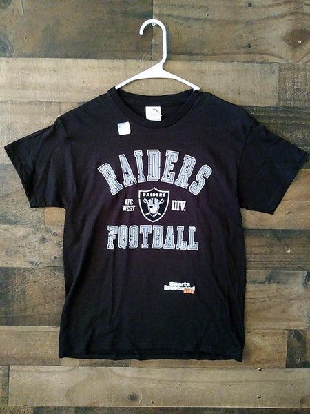 New NFL Football OAKLAND RAIDERS Black Silver Sports Illustrated Kids Youth  Team Shirt