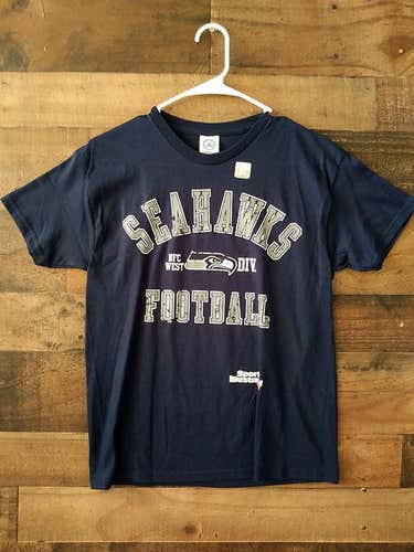 New NFL Football SEATTLE SEAHAWKS Blue Silver Sports Illustrated Kids Youth Team Shirt