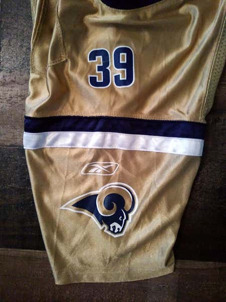 Defunct Reebok Onfield NFL Football ST LOUIS RAMS Gold Blue #39