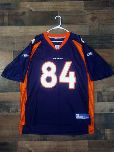Reebok Onfield NFL Football DENVER BRONCOS Blue Orange #84 Javon Walker Player Jersey