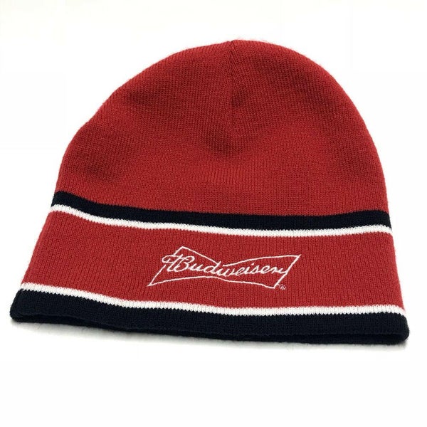 Budweiser King of Beers Red Winter Beanie Hat Adult