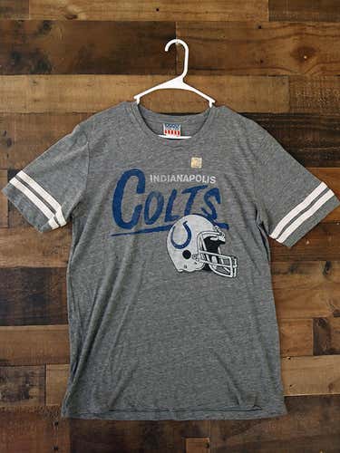 New NFL Football INDIANAPOLIS COLTS Grey Blue Striped Sleeve Team Shirt