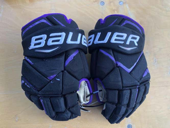 Bauer Vapor 1X Pro Stock Custom Hockey Gloves 14" Holy Cross used