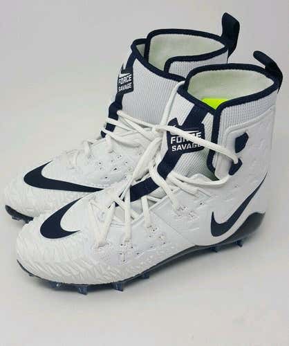 Nike Zoom Force Savage Elite TD White/Navy Blue Cleats 857063-103 Size 9