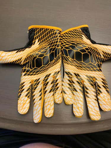 Nike Vapor Knit Football Gloves Men's XL PGF487-014 NFL Steelers Black Yellow