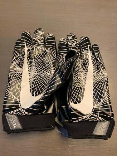 NIKE VAPOR JET 4 PE Receiver Gloves BLACK WHITE NCAA Size XL