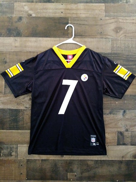 Reebok NFL Football PITTSBURGH STEELERS Black Gold #7 Ben Roethlisberger  Player Jersey (YS)