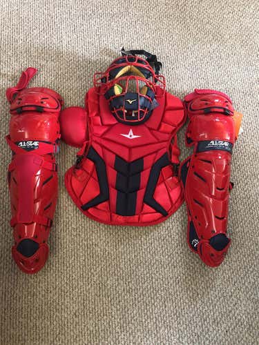 All Star Axis Adult Catchers Set Navy And Red. Mizuno Mask
