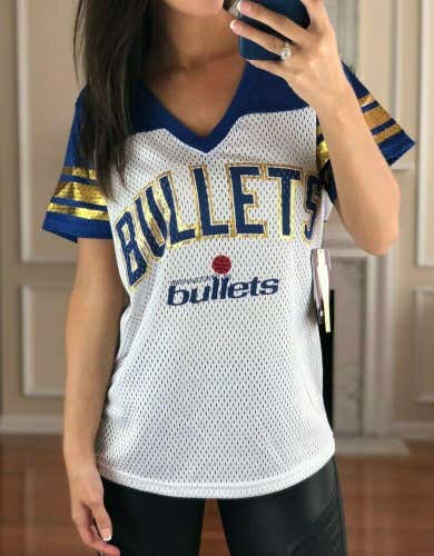 Washington Bullets Women's S Mesh Short Sleeve Jersey Tee Shirt NBA