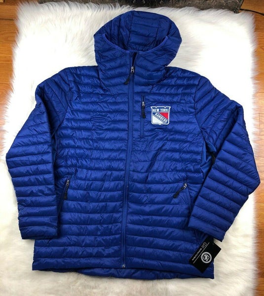 New York Rangers NHL Full Zip Hooded Winter Puffer Jacket Blue, G-III, Men's XL