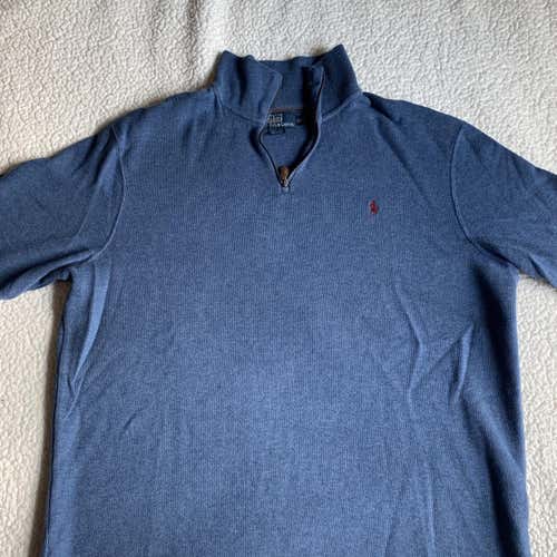 Polo Ralph Lauren Quarter-zip Sweater Sweatshirt Pullover Blue Red XL