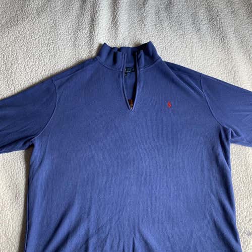 Polo Ralph Lauren Quarter-zip Sweater Sweatshirt Pullover Blue Red XL