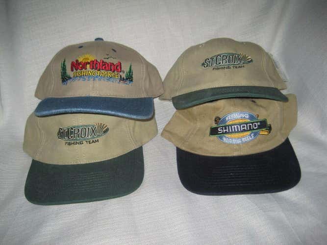 Lot of 4 Fishing Baseball Hats St. Croix Rod Northland Tackle Shimano