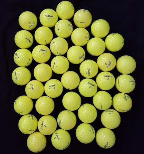 120 Assorted Yellow Titleist Balls (Pro V1, Prov1x, DT Solo, etc.) - 3A (AAA)