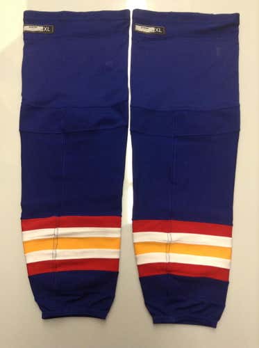 CCM EDGE CUSTOM HOCKEY SOCKS NORFOLK ADMIRALS ROYAL BLUE PRO STOCK AHL XL NEW (984)