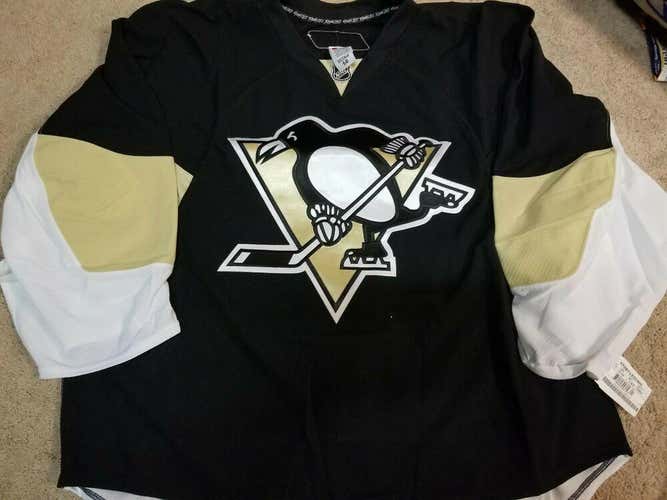 PITTSBURGH PENGUINS 2008 Black Reebok PRO Game GOALIE CUT Issued Jersey 58 NEW