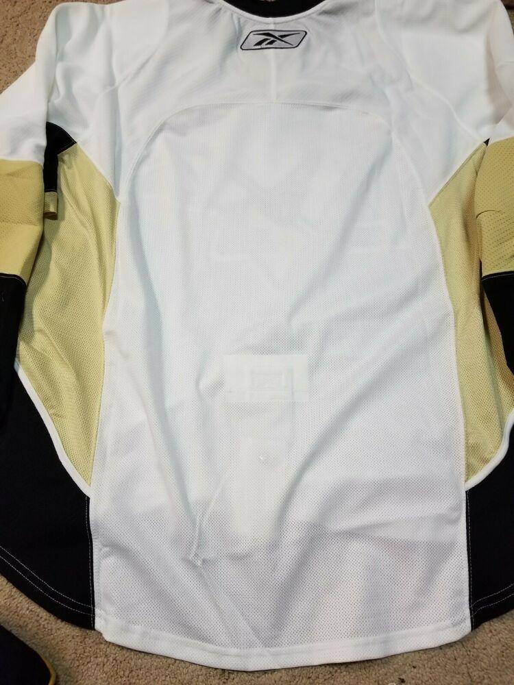 PITTSBURGH PENGUINS 2008 White Reebok PRO Game GOALIE CUT Issued Jersey 58 NEW 