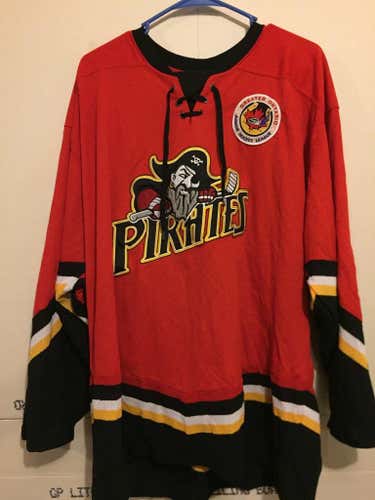 XL PELHAM PIRATES   GAME WORN JERSEY GOJHL #91