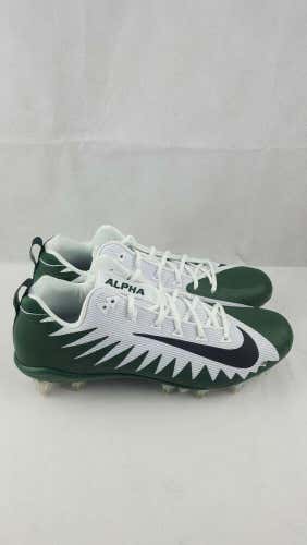 Nike Size 13 Men's Alpha Menace Pro Mid Football Cleats Green & White 922804-103
