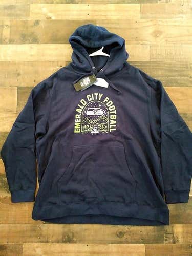 2018 NFL Pro Line Football SEATTLE SEAHAWKS Emerald City Playoffs Hoodie Pullover Sweatshirt