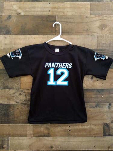 New Vintage 1990s Hutch NFL Football CAROLINA PANTHERS #12 Kerry Collins Polyester Jersey Shirt