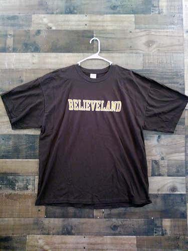 New NFL Football CLEVELAND BROWNS Brown Orange Believeland Team Shirt