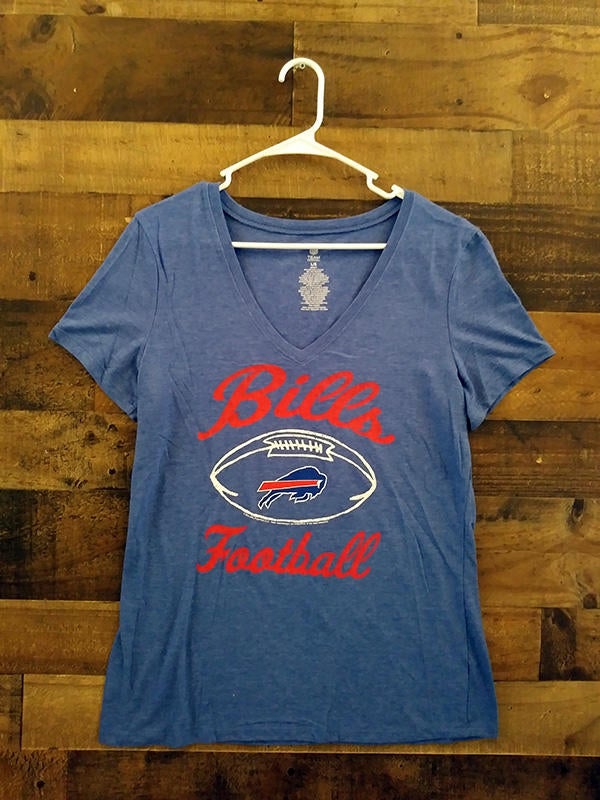 Ladies NFL Football BUFFALO BILLS Red White Blue Win Lose Tailgate