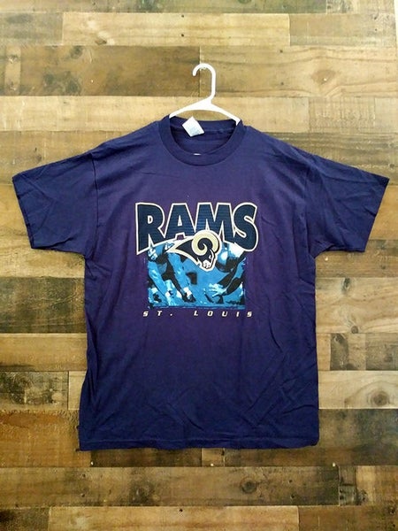 New Defunct NFL Football ST LOUIS RAMS Navy Blue Gold Live Image
